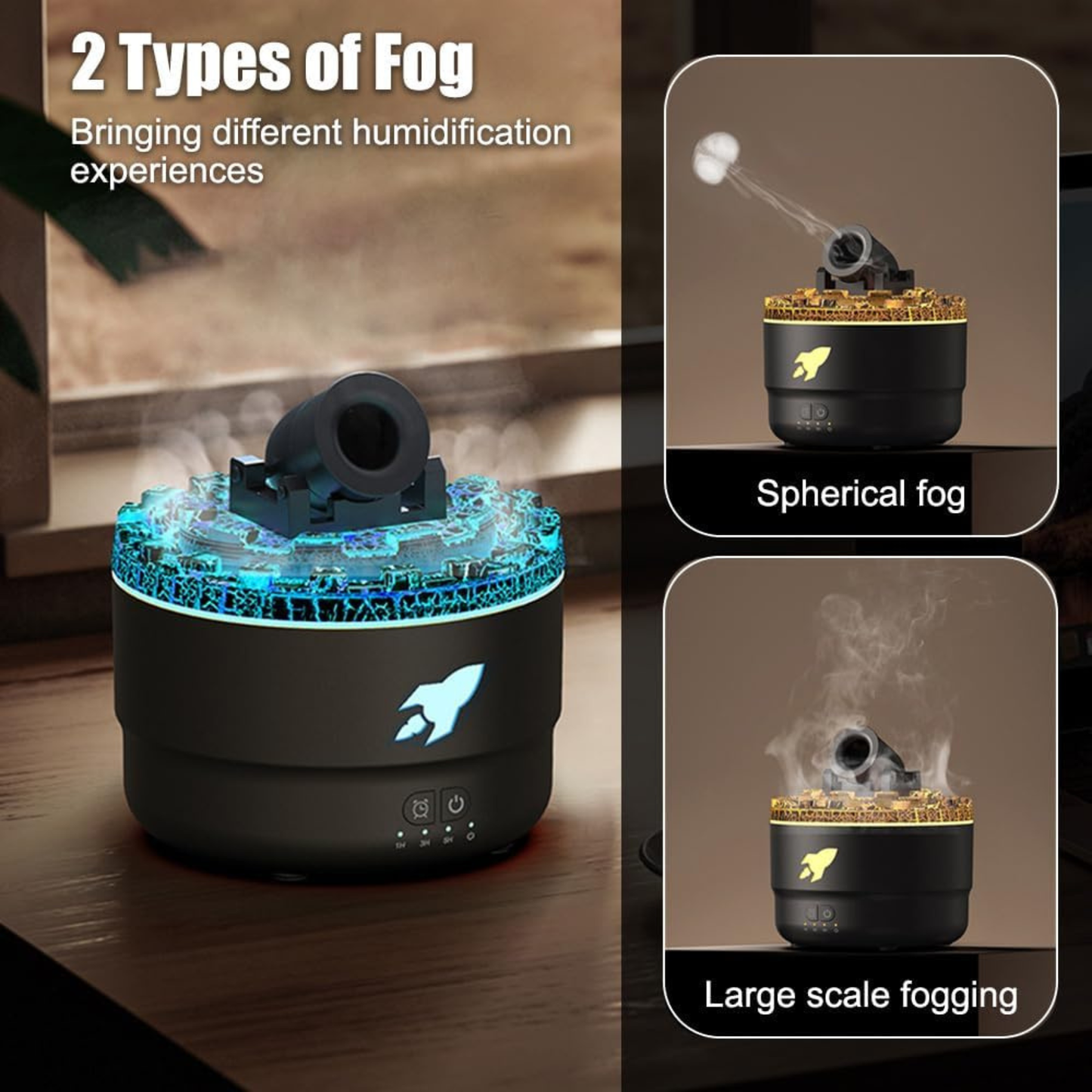 Humificador de aromas con cañon LED